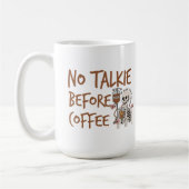 No Talkie Before Coffee funny cat lover gift コーヒーマグカップ (左)