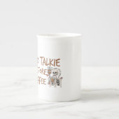 No Talkie Before Coffee funny cat lover gift ボーンチャイナマグカップ (正面)