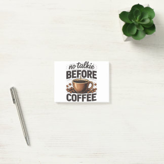 No Talkie Before Coffee – Funny Retro Coffee Lover ポストイット