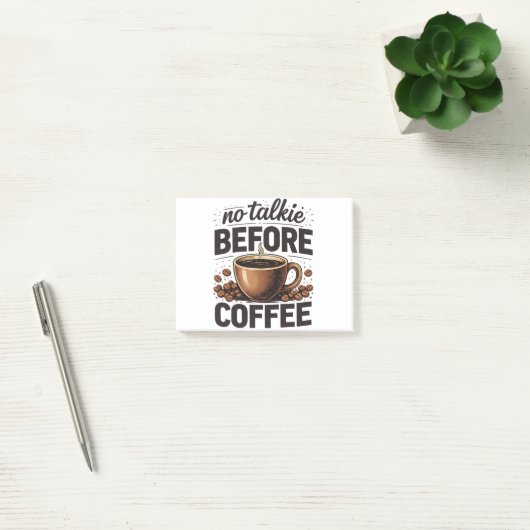 No Talkie Before Coffee – Funny Retro Coffee Lover ポストイット (オフィス)