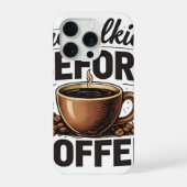 No Talkie Before Coffee – Funny Retro Coffee Lover iPhoneケース (裏面)
