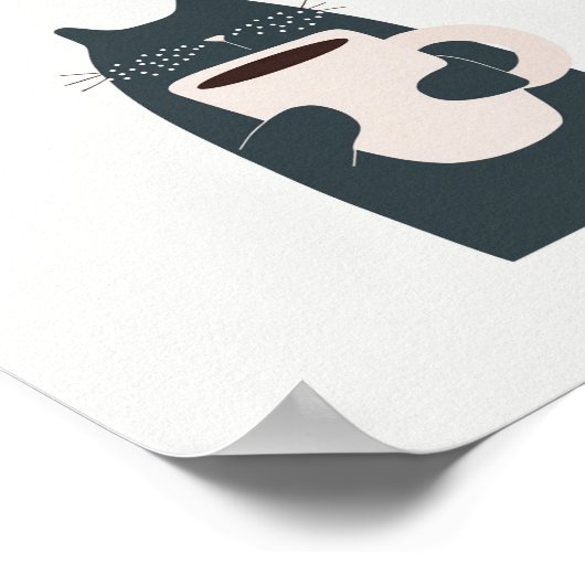 No Talkie Without Coffee Quote ポスター (角)