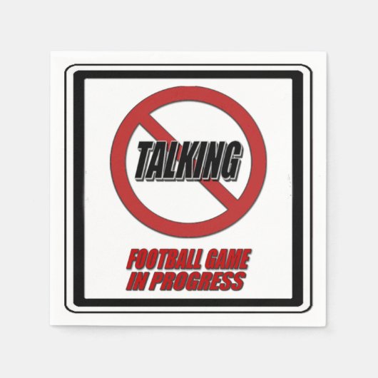 No Talking Football Game In Progress紙ナプキン スタンダードカクテルナプキン (正面)