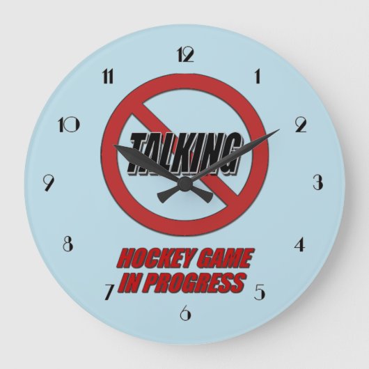 No Talking Hockeyゲーム進行中の壁時計 ラージ壁時計 (正面)