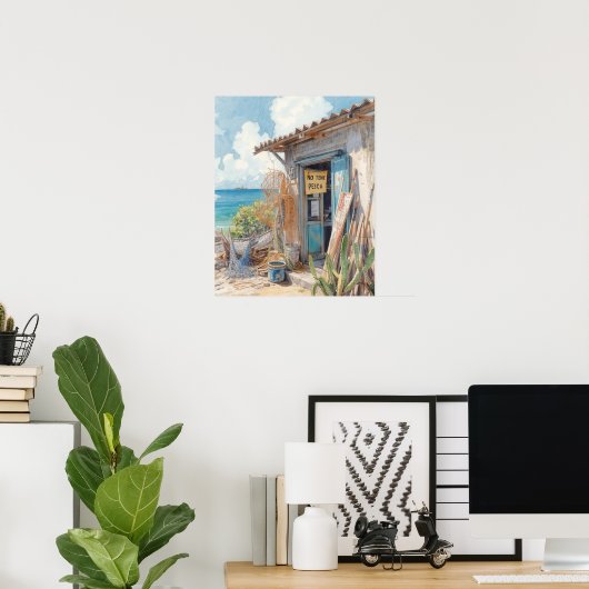 No tene pesca bonaire ポスター (ホームオフィス)