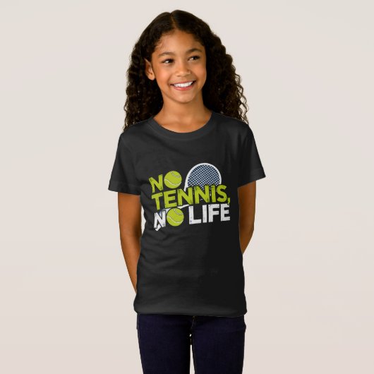 No Tennis, No Life – Design Sportif et Dynamique Tシャツ (正面フル)