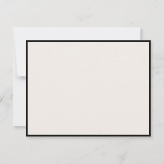 No text, Black Border, Ivory Modern Note Card 招待状 (正面)