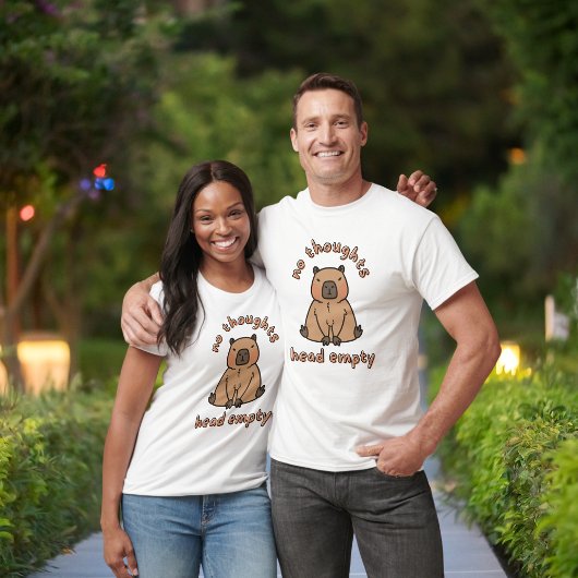 No Thoughtsヘッドエンプティキャピバラおもしろいミーム Tシャツ
