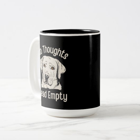 No Thoughts Head Empty Labrador ツートーンマグカップ (正面左)
