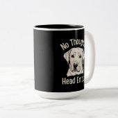 No Thoughts Head Empty Labrador ツートーンマグカップ (正面右)