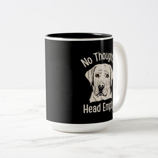 No Thoughts Head Empty Labrador ツートーンマグカップ (正面右)