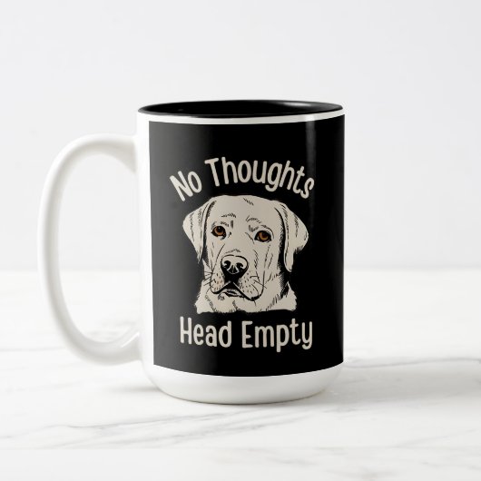 No Thoughts Head Empty Labrador ツートーンマグカップ (左)