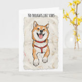 No Thoughts, Just Vibes – Happy Shiba Encouragemen カード (黄色い花)