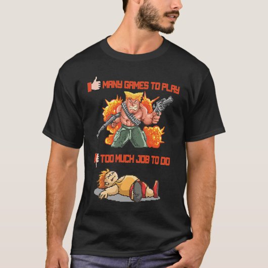 No time for Arcade machine action game retro 80s Tシャツ (正面)