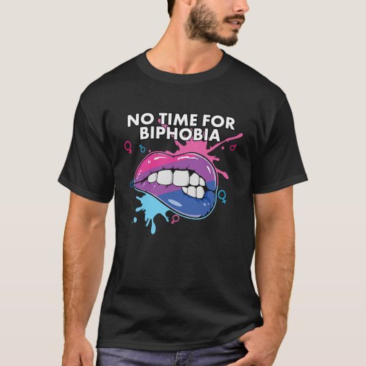 No Time for Biphobia両性生殖プライド二色性愛LG Tシャツ (正面)