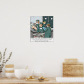 No Time to Practice Music Lessons Doctor Cartoon ポスター (キッチン)