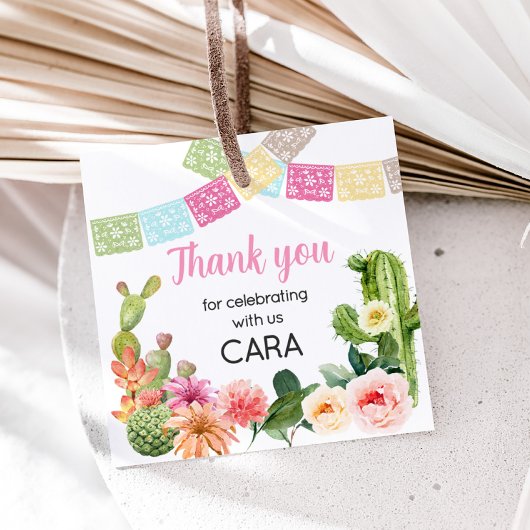 No Time to Siestaフィエスタバースデーパーティースクエア フェイバータグ