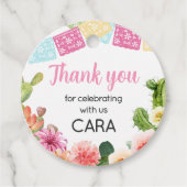 No Time to Siesta Fiestaバースデーパーティーラウンド フェイバータグ (正面)