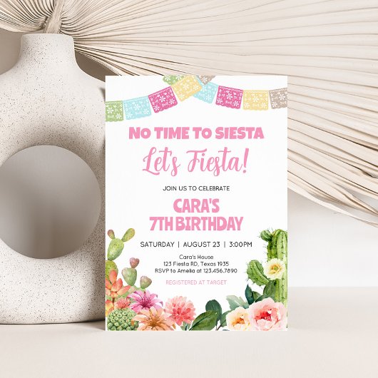 No Time to Siesta Fiesta誕生日パーティー 招待状