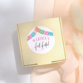 No Time To Siesta First Fiesta Girl Birthday ラウンドシール