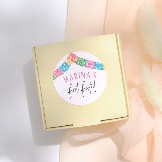 No Time To Siesta First Fiesta Girl Birthday ラウンドシール