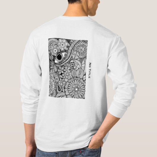 No title– Monochrome Hand-Drawn Art Tシャツ (裏面)