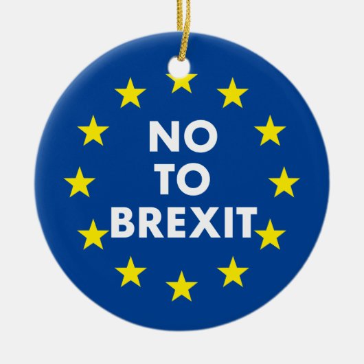 No To Brexitクリスマスツリーの装飾 セラミックオーナメント (正面)