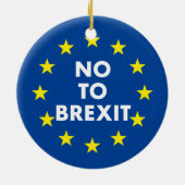 No To Brexitクリスマスツリーの装飾 セラミックオーナメント (裏面)