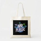 No to Plastic 保 the Oceans  clean Tote Bag トートバッグ (正面)