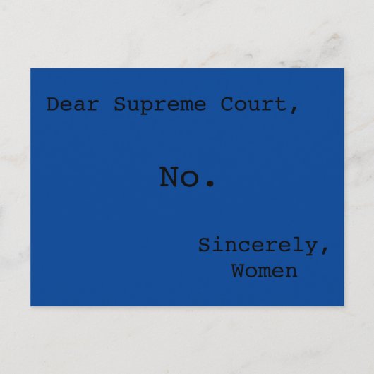 No to the Supreme Court! ポストカード (正面)