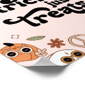 No Tricks Justトリートメント幽霊ハロウィーン誕生日 ポスター (角)