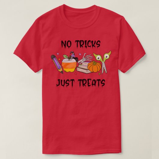 No Tricks Just先生ライフおもしろい先生H Tシャツ (デザイン正面)