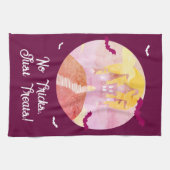 No Tricks Just Treat 不気味 Castle Halloween キッチンタオル (横)