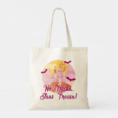 No Tricks Just Treat 不気味 Castle Halloween トートバッグ (裏面)