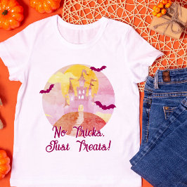 No Tricks Just Treat 不気味 Castle Halloween Tシャツ