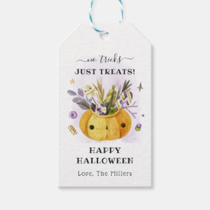 No Tricks Just Treats ジャックオーランタン ハロウィン ギフトタグ