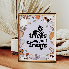 No Tricks Just Treats Ghost Halloween Birthday ポスター