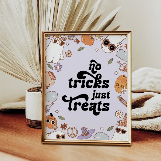 No Tricks Just Treats Ghost Halloween Birthday ポスター