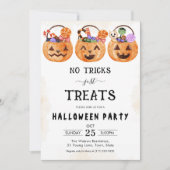 No tricks just treats spooky Halloween party 招待状 (正面)