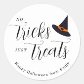 No Tricks Just Treetsハッピーハローウィン ラウンドシール (正面)