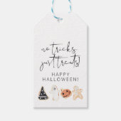 No Tricks Just Treetsハロウィーンメッセージカード ギフトタグ (正面)