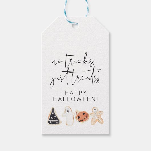 No Tricks Just Treetsハロウィーンメッセージカード ギフトタグ