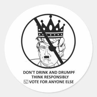 No Trump Sticker：ドリンクとDrumpf ラウンドシール