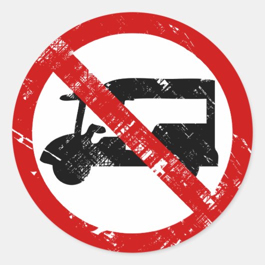 NO Tuk-Tukタクシーヴィンテージ⚠タイの道路標識⚠ ラウンドシール (正面)