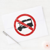 NO Tuk-Tukタクシーヴィンテージ⚠タイの道路標識⚠ ラウンドシール (封筒)