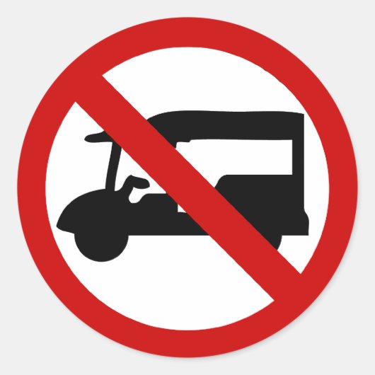 NO Tuk-Tukタクシー⚠タイの道路標識⚠ ラウンドシール (正面)