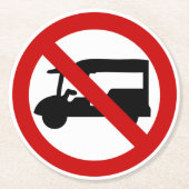 NO Tuk-Tukタクシー⚠タイの道路標識⚠ ラウンドペーパーコースター (正面)