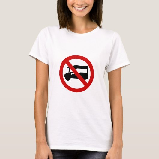 NO Tuk-Tukタクシー⚠タイの道路標識⚠ Tシャツ (正面)