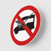 NO Tuk-Tuk TAXIタイロ⚠ードサイン⚠ ラウンド壁時計 (傾斜)