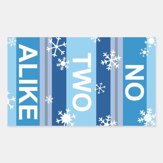 No Two Alike - Snowflake ストライプ Poster 長方形シール (正面)